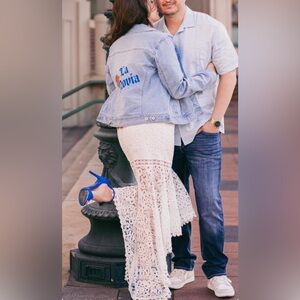 Customized bridal jean jacket
